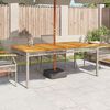vidaXL Gartentisch Grau 180x90x75 cm Poly Rattan Akazienholz