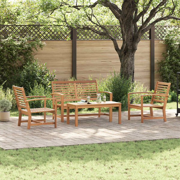 vidaXL Gartensofa-set 4 pcs Natur Massivholz Teak
