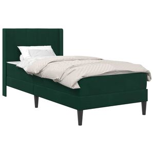 vidaXL Bettgestell mit Matratze Dunkelgr&uuml;n 80 x 200 cm Samt