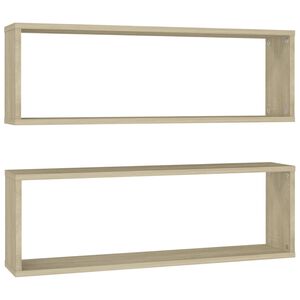 vidaXL W&uuml;rfelregale 2 Stk. Sonoma-Eiche 80x15x26,5 cm Holzwerkstoff
