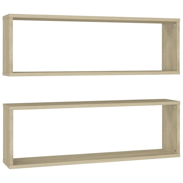vidaXL W&uuml;rfelregale 2 Stk. Sonoma-Eiche 80x15x26,5 cm Holzwerkstoff