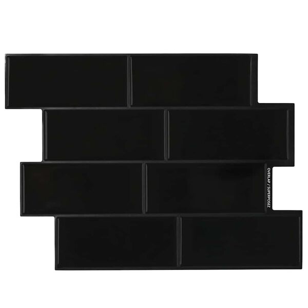 vidaXL U-Bahn-Fliese 10 pcs Schwarz 29.4 x 21.4 cm Polyurethan und PET