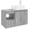 vidaXL Badezimmerm&ouml;bel-Set 2 stk. Grau Sonoma Holzwerkstoff