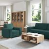vidaXL Sofa 3 pcs Dunkelgr&uuml;n 220 x 80 x 84 cm Leinenmischgewebe