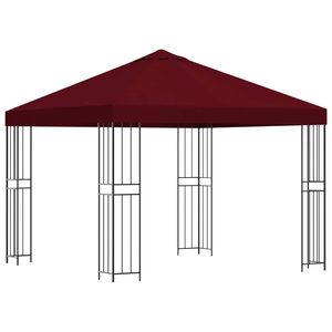 vidaXL Pavillon 3 x 3 m Bordeauxrot Polyester und Stahl 190 gsm