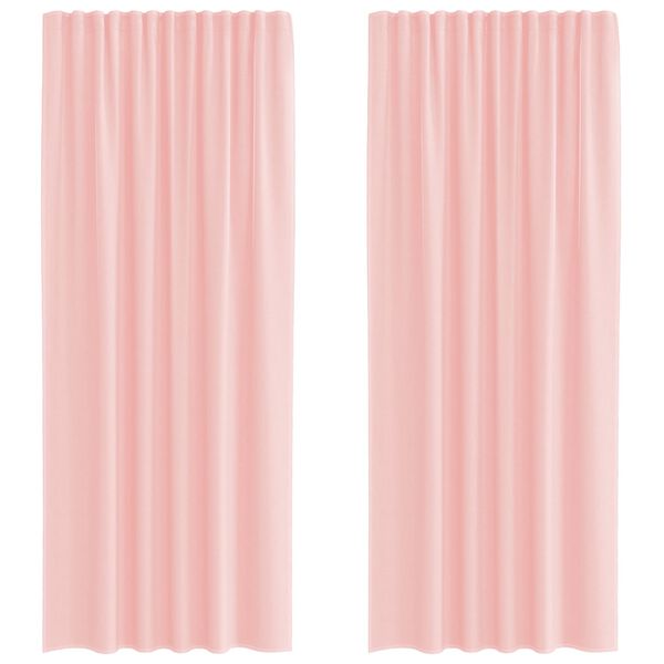 vidaXL Voile Vorh&auml;nge mit Stangentaschen 2 Stk. Rosa