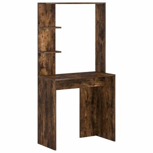 vidaXL Schreibtisch mit Regal Ger&auml;ucherte Eiche 78,5 x 37 x 154,5 cm