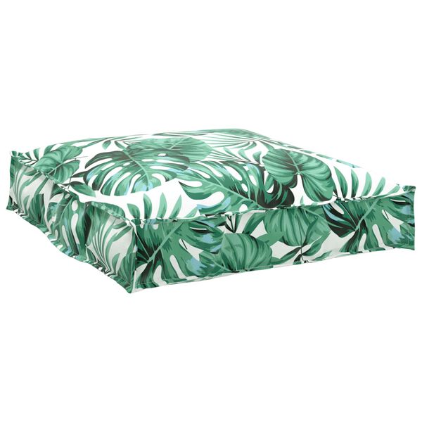 vidaXL Palettenkissenset 2 pcs Gr&uuml;nes Blattmuster 100 x 40 x 8 cm