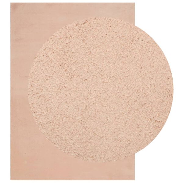 vidaXL Teppich HUARTE Kurzflor Weich und Waschbar Blassrosa 120x170 cm