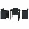 vidaXL Garten Essgruppe mit Kissen 5 pcs Schwarz Poly-Rattan