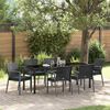 vidaXL Garten Essgruppe 7 pcs Schwarz und Grau PE-Rattan