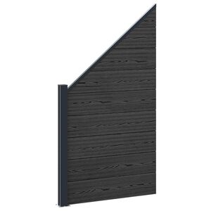 vidaXL Zaunelement WPC und Aluminium Schwarz