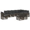 vidaXL Gartensofa-set 10 stk. Grau Poly-Rattan