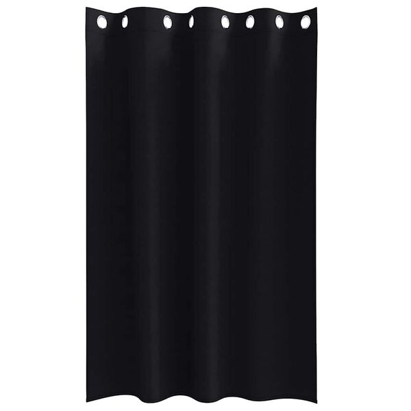 vidaXL Verdunkelungs-Vorh&auml;nge mit Ringen 2 pcs Schwarz 175 x 140 cm