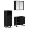 vidaXL Badezimmerm&ouml;bel-Set 3 pcs Schwarz Eichen-Optik Holzwerkstoff