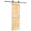 vidaXL Schiebet&uuml;r Nat&uuml;rlich und Schwarz 70 x 210 cm Massivkiefer