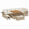 vidaXL Gartensofa-set 11 Stk. Beige und Creme Poly-Rattan
