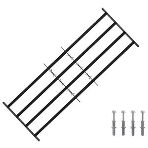vidaXL Sicherheitsgitter f&uuml;r Fenster mit 4 Querstangen 3 pcs 93-174 cm