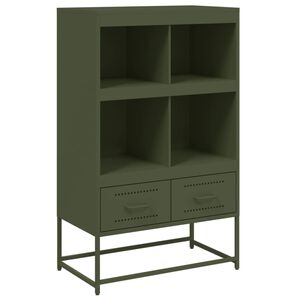 vidaXL Highboard Olivgr&uuml;n 68x39x111,5 cm Stahl
