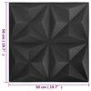 vidaXL Wandpaneele 48 pcs Origami Schwarz 50 x 50 cm XPS Schaum