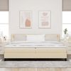 vidaXL Boxspringbett mit Matratze Creme 200 x 200 cm Stoff