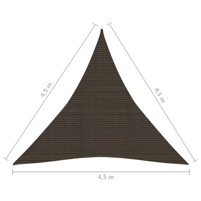 vidaXL Sonnensegel 160 g/m² Braun 4,5x4,5x4,5 m HDPE