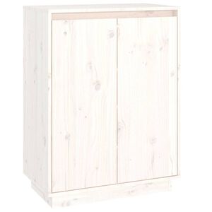 vidaXL Schuhschrank Wei&szlig; 60x35x80 cm Massivholz Kiefer