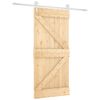 vidaXL Schiebet&uuml;r Nat&uuml;rlich und Wei&szlig; 95 x 210 cm Massivkiefer