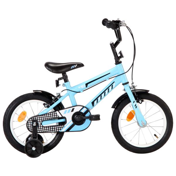 vidaXL Kinderfahrrad 14 Zoll Schwarz und Blau