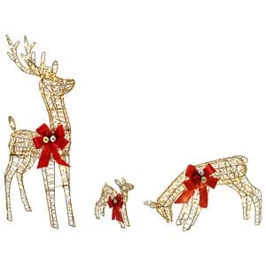vidaXL Weihnachtsdekoration Rentier-Familie 3 stk. 200 LEDs