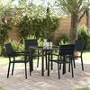 vidaXL Garten Essgruppe 5 pcs Schwarz Pulverbeschichteter Stahl