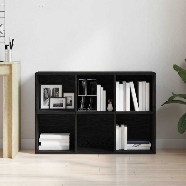 vidaXL B&uuml;cherregal Schwarz Eichen-Optik 66x30x98 cm Holzwerkstoff