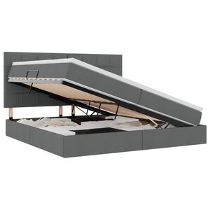 vidaXL Aufbewahrungsbett mit Matratze Dunkelgrau 200 x 200 cm