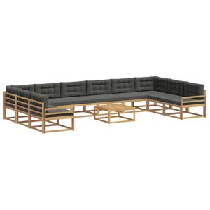vidaXL Outdoor-Sofagarnitur 11 stk. Wei&szlig; und Anthrazit