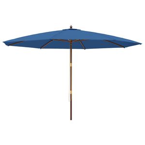 vidaXL Sonnenschirm mit Holzmast Azurblau 400x273 cm