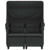 vidaXL Gartensofa 2-Sitzer mit Dach und Hockern Schwarz Poly Rattan