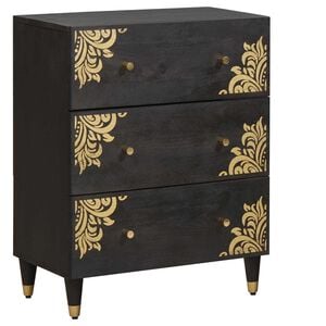 vidaXL Sideboard Schwarz 60 x 33 x 75 cm Massivholz Mango