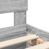 vidaXL Bettrahmen mit Regal Graues Sonoma 120 x 190 cm Holzwerkstoff