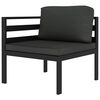 vidaXL Modular-Sofa-Eckteil 1 Stk. mit Kissen Aluminium Anthrazit