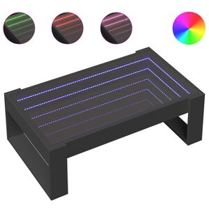 vidaXL Couchtisch mit Infinity-LED Schwarz 90x53x30 cm