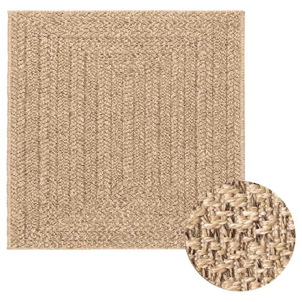 vidaXL Teppich ZIZUR Beige 240x340 cm Jute-Optik Indoor und Outdoor