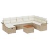 vidaXL Gartensofa-set 9 stk. Beige Poly-Rattan