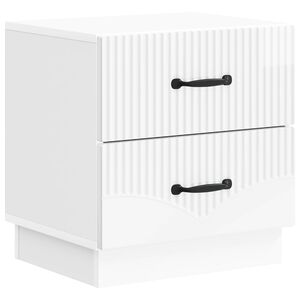 vidaXL Nachttisch Hochglanz Wei&szlig; 43 x 34,5 x 44,5 cm Holzwerkstoff