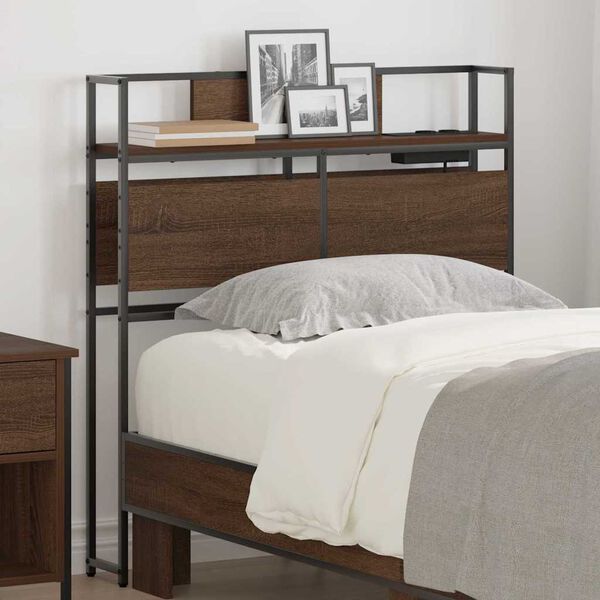 vidaXL Stauraum-Kopfteil Braun Eichen-Optik 75 cm Holzwerkstoff