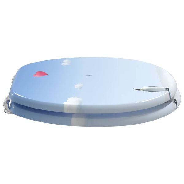 vidaXL Toilettensitz Blau 44 x 38 cm MDF-Platte