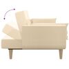 vidaXL Schlafsofa 2-Sitzer mit Hocker & Zwei Kissen Creme Stoff
