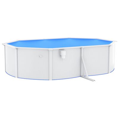 vidaXL Pool mit Stahlwand Oval 490x360x120 cm Weiß