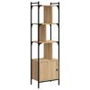 vidaXL B&uuml;cherregal mit T&uuml;r Sonoma-Eiche 44,5x30x154,5 cm Holzwerkstoff