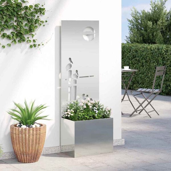 vidaXL Garten Sichtschutz-Leinwand Silber 50 x 140 cm Verzinkter Stahl