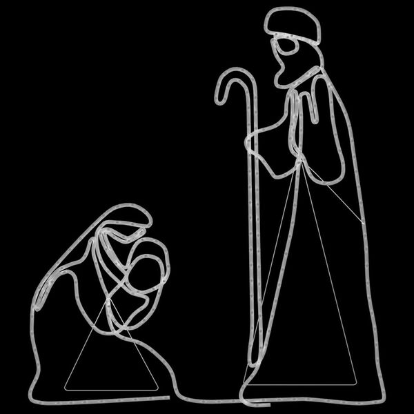 vidaXL LED-Silhouette Maria und Josef 264 LEDs 40x55&38x100 cm